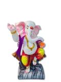 Beautiful n Colorful Fiber Dancing Ganesh Statue - 14.25" # 16