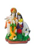 Beautiful n Colorful Fiber Statue of Radha Krishna W/ Cow - 18.25" Beautiful n Colorful Fiber Statue of Radha Krishna W/ Cow - 18.25"
