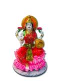 Beautiful n Colorful Fiber Statue of Hindu Goddess Maa Lakshmi - 13.5"