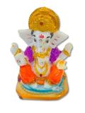 Beautiful n Colorful Fiber Very Small Ganesh Statue - 3" # 4