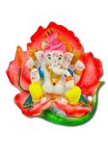 Beautiful n Colorful Fiber Small Ganesh Statue - 4" # 21
