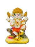 Beautiful n Colorful Fiber Small Ganesh Statue - 5" # 28