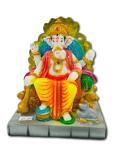 Beautiful n Colorful Fiber Medium Ganesh Statue - 6" # 45