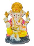 Beautiful n Colorful Fiber Medium Ganesh Statue - 7" # 50