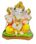 Beautiful n Colorful Fiber Medium Ganesh Statue - 8" # 63