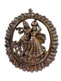 Black Metal Antique Wall Hanging Decor of Radha Krishna - 17" Black Metal Antique Wall Hanging Decor of Radha Krishna - 17"