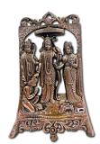 Black Metal Antique Wall Hanging Decor of Ram Darbar - 16" Black Metal Antique Wall Hanging Decor of Ram Darbar - 16"