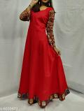 Rayon long Kurti / Kalamkari Long Gown (Large / US 8)