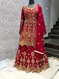 Exquisite Lehenga Choli Set Red Georgette Bridal Lehenga (Medium) #5801202