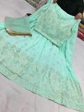 Pastel Angoori Firozi Georgette Lehenga Choli Set (M) #5801622