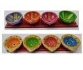 6 Sets / 24 Pcs Decorative 4 Earthen Clay Diya Strip for Diwali / Rangoli 6 Sets / 24 Pcs Decorative 4 Earthen Clay Diya Strip for Diwali / Rangoli
