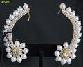 Crystal Zircons and Pearls Stylish Arched Earrings #5893