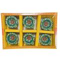Fancy Colorful Decorative Diwali Clay Diyas-pack of 6 (C144)