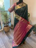Handwoven, mixed silk, banarasi saree with stitched blouse Handwoven, mixed silk, banarasi saree with stitched blouse