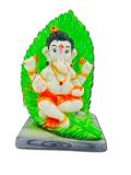 Beautiful n Colorful Fiber Medium Ganesh Statue - 7.5" # 58