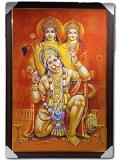 Beautiful Wooden Framed Canvas Print Picture of Hanumanji # 5 - 23 x 33"