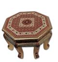 Golden Traditional Heavy Meenakari Ashtkon Stool - 18" Octagon