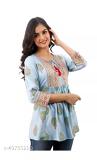 Women’s Rayon Cotton Foil Printed Kurti Tunic - Size 38" to 44" Women’s Rayon Cotton Foil Printed Kurti Tunic - Size 38" to 44"