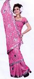 Saree, Pink Georgette Shimmering Party Wear Sari