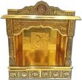 Golden Oxidized Puja Mandir Temple for Home w/ Carving 24" * 9"