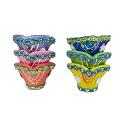 Heart Shape Multi Color Diyas -  Pack of 6