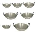 7 Pc Set Aluminum Kadhai (Frying Pan) for Home Kitchen Use - 8" - 13.5"