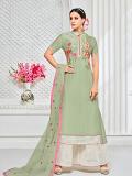 Green Indian Pakistani Garara Plazzo Designer Bollywood Suit Green Indian Pakistani Garara Plazzo Designer Bollywood Suit