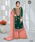 Designer Green Peach Pakistani Indian Plazzo Salwar Kameez Suit Designer Green Peach Pakistani Indian Plazzo Salwar Kameez Suit
