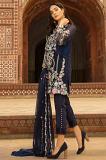 Blue Salwar Kameez Straight Suit w/ Floral Pattern (Unstitched) Blue Salwar Kameez Straight Suit w/ Floral Pattern (Unstitched)