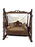 Indoor Teak Wood Carved Panel Traditional Swing Jhula Indoor Teak Wood Carved Panel Traditional Swing Jhula