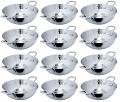 12 Pcs Stainless Steel Serving Karahi 12-16-20 Oz for Restaurant & Home 