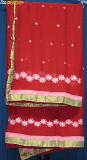 Red Georgette Embroidered Fancy Dupatta Shawl Chunni #6030