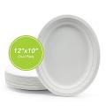 Three Leaf 12" X 10" Bagasse Oval Plate, 500 Ct, (10 Packs Of 50 ) Three Leaf 12" X 10" Bagasse Oval Plate, 500 Ct, (10 Packs Of 50 )