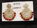 Earrings 6102 Golden Crystals Ruby Earrings Pair Shieno 