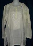 Blouse Lemon Yellow Cotton Embroidered Kurti #1478