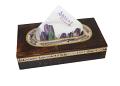 Ethnic Wood Tissue Box With Warli Painting