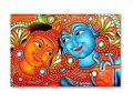 Kerala Mural Radha Krishna Painting On Canvas Kerala Mural Radha Krishna Painting On Canvas