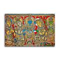 Kalamkari Shiva Parvathi Wedding Painting On Canvas Kalamkari Shiva Parvathi Wedding Painting On Canvas