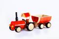 Handcrafted Wooden Channapatna Tractor Toy in Orange Handcrafted Wooden Channapatna Tractor Toy in Orange