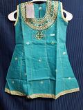 Girl’s Turquoise Embroidered Detail Suit Indian Party Wear Shieno #6311
