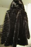 Plush Jacket 6394 Chocolate Brown long Coat With Hood Size XL
