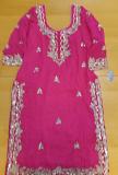 Kurti 6405 Pink Georgette Gold Detail Kameez Medium Size Kameez #6405