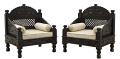 Carved Mesh Teakwood Chairs