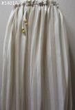 Trendy Jersey Polyester White Beige Stripes Long Skirt - 37" Long