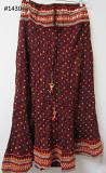 Maroon Cotton Bandhej Printed Long Trendy Skirt - 39" Long