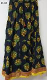 Navy Blue Cotton Printed Long Trendy Skirt - 39" Long