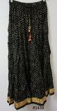 Black Viscose Bandhej Gold Gota Patti Long Trendy Skirt - 39" Long