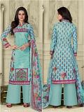 Blue Floral Print Indian Pakistani Palazzo Suit Unstitched 1006 Blue Floral Print Indian Pakistani Palazzo Suit Unstitched 1006