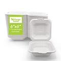 Three Leaf 6" X 6" Bagasse Burger Box (450Ml), 500 Ct. (10 Packs Of 50) Three Leaf 6" X 6" Bagasse Burger Box (450Ml), 500 Ct. (10 Packs Of 50)