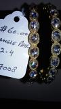 Golden Bangles Kada with Crystals 2.4 #7008